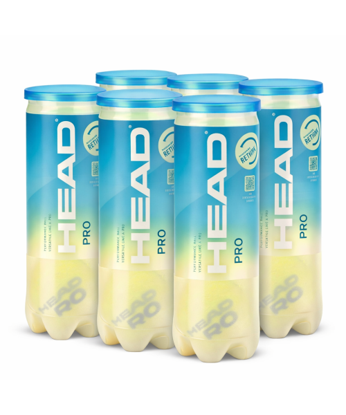 Bola de Tênis Head Pro - Pack com 6 tubos