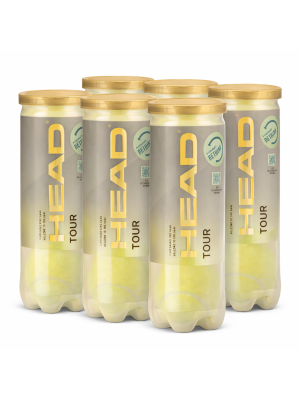 Bola de Tênis Head Tour - Pack com 6 tubos