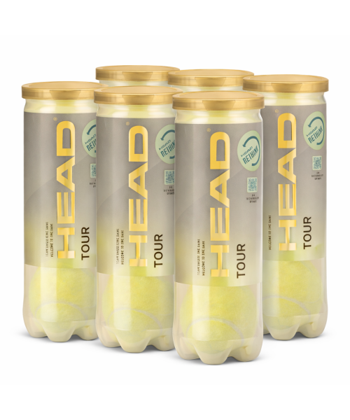 Bola de Tênis Head Tour - Pack com 6 tubos