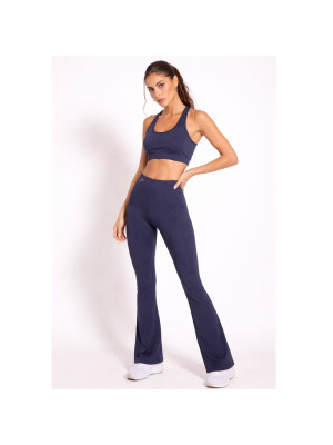 Calça Head Feminina Flare Compress - Azul Marinho