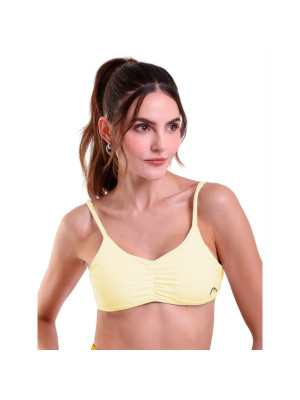Top Head Feminino Franzido - Amarelo Manteiga