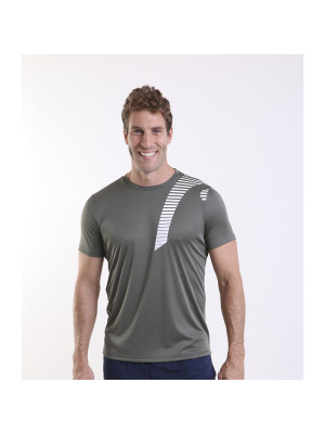 Camiseta Head Masculina Dry Estampa - Verde Militar