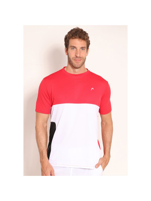 Camiseta Head Masculina Dry Bicolor - Vermelho e Branco