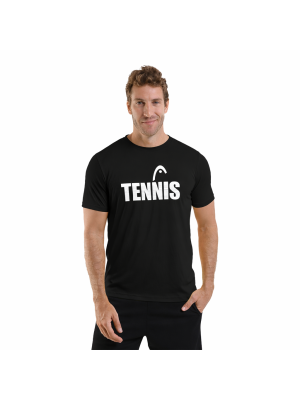 Camiseta Head Masculina Dry Estampa Tennis - Preta