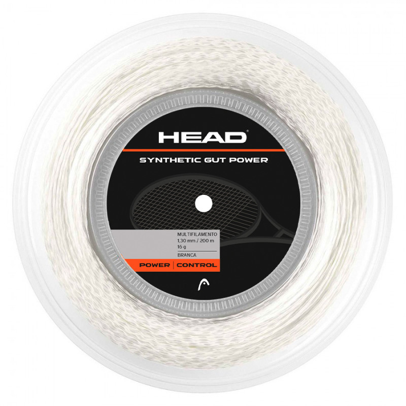 日本製16-17 レクザム Power REX-M100 25.0-25.5cm Rolo de Corda Head Synthetic Gut Power 17 - Branca